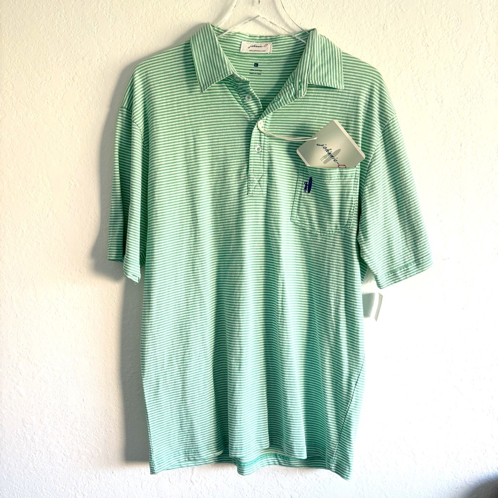 NWT Johnnie-O 4-Button Polo Matthis Stripe